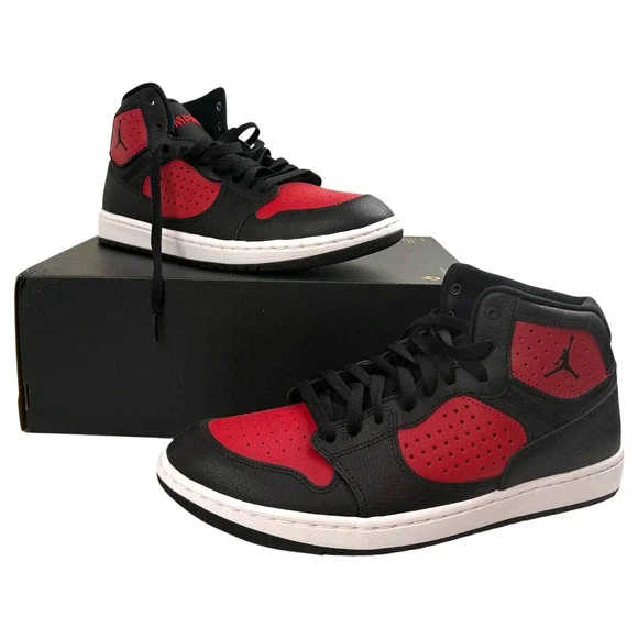 Nike Mens Air Jordan Access Shoes Black / Red Jumpman Size 10 NEW Nike Air Jordan Access Black/Red/White Men main image 2